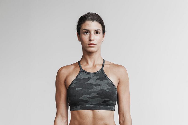 Women's Nobull Halter (PLUSH Heather) Sports Bra Green | SG S3192G
